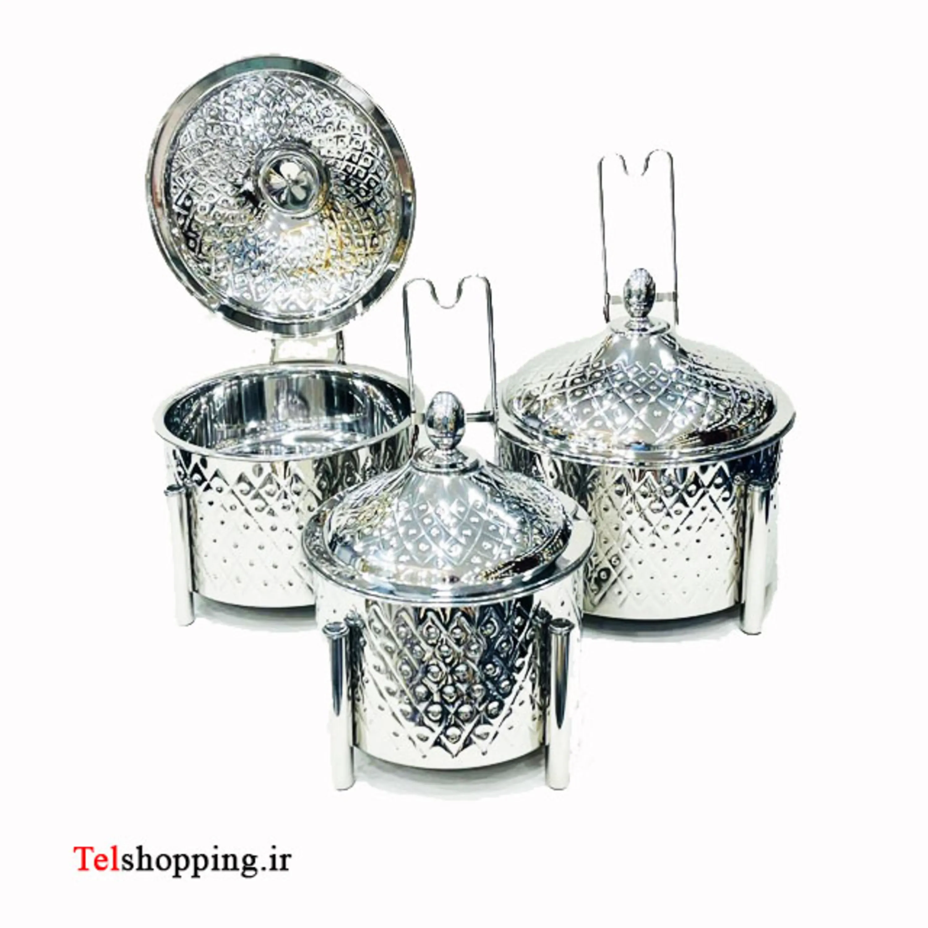 ست سوفله خوری 3 عددی استیل کدر برند نجیب